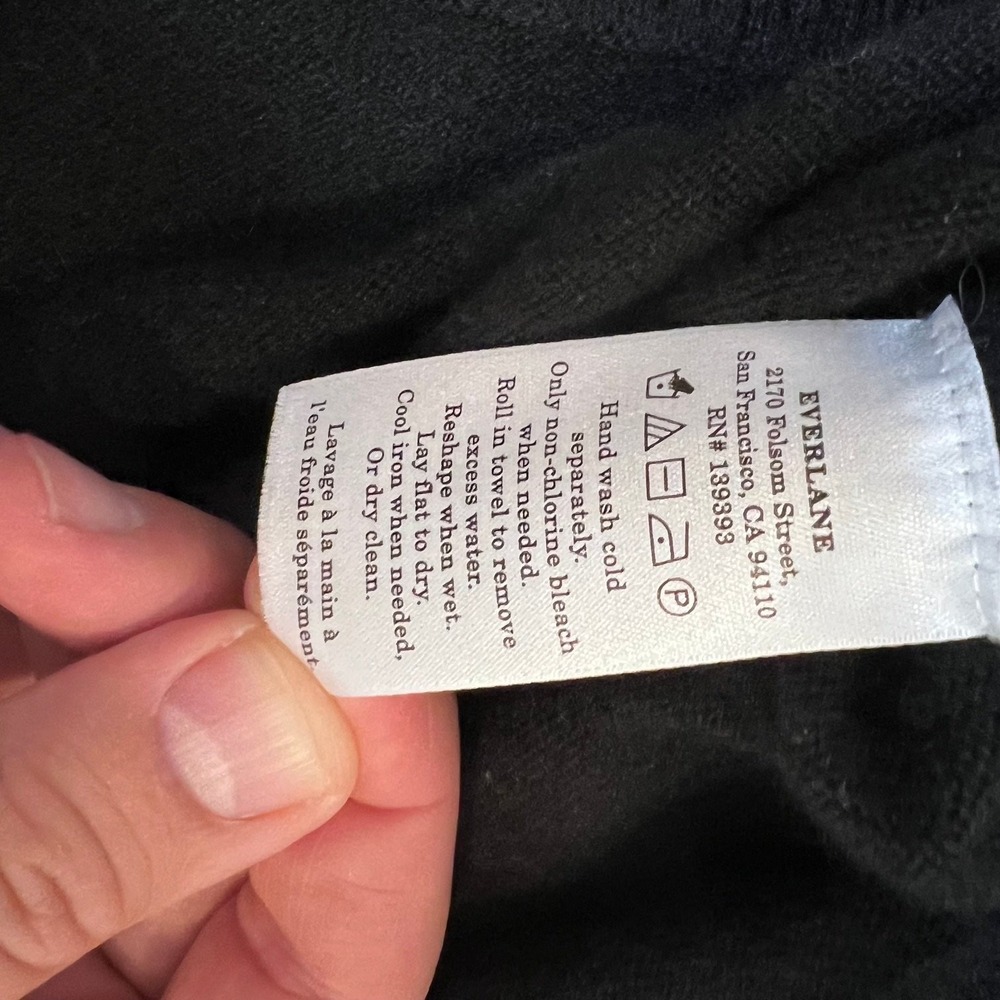 Everlane Cashmere Women Black V-Neck Knit Sweater Long Sleeve Size Small S - Picture 12 of 13